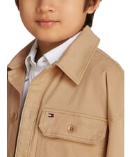 TOMMY HILFIGER TH KIDS Chaqueta tipo sobrecamisa caqui clásico - camisas para niños - 3