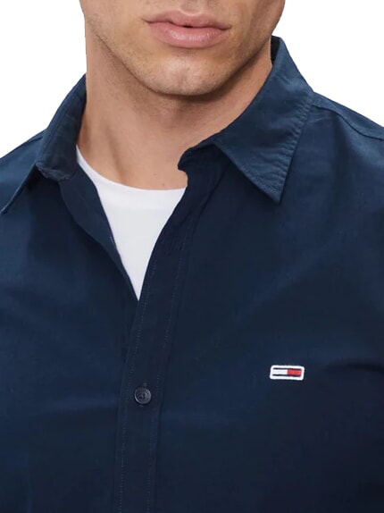 TH JEANS Camisa de manga larga Marina de noche oscura - Camisas de hombre