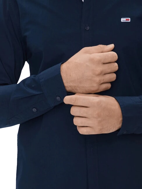 TH JEANS Camisa de manga larga Marina de noche oscura - Camisas de hombre