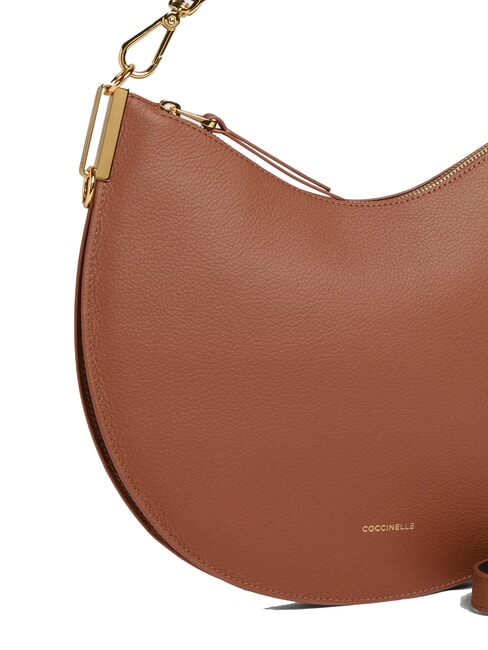 SUNUP Bolso de hombro mediano de piel coñac/negro - Bolsos Mujer