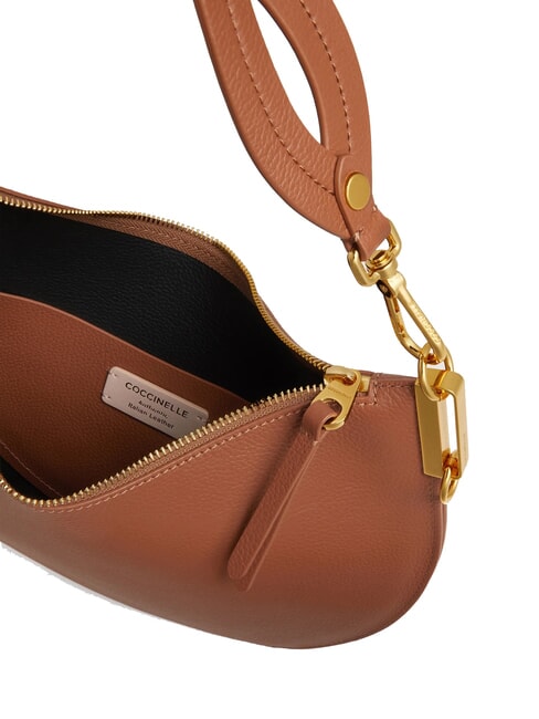 SUNUP Bolso de hombro mediano de piel coñac/negro - Bolsos Mujer