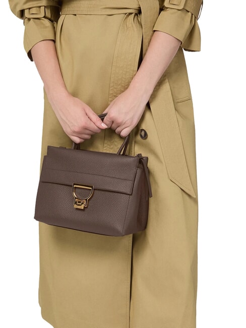 ARLETTIS Bolso de mano de piel martillada grosella - Bolsos Mujer