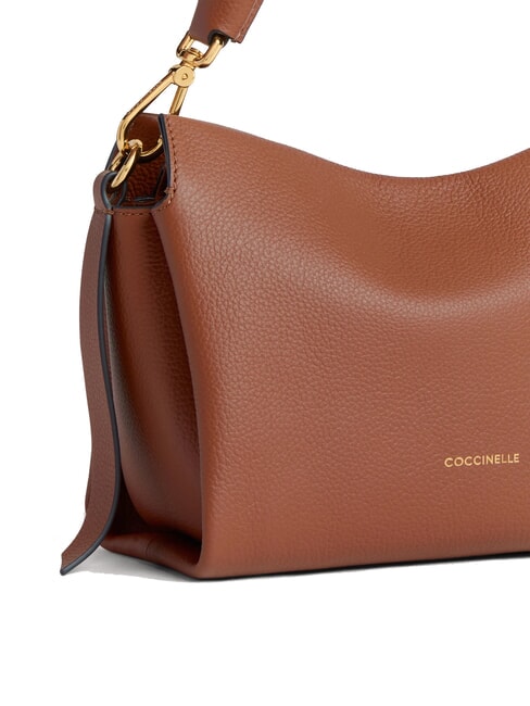 BOHEME GRANA DOUBLE Bolso de mano, con bandolera, en piel co&ntilde;ac/negro - Bolsos Mujer