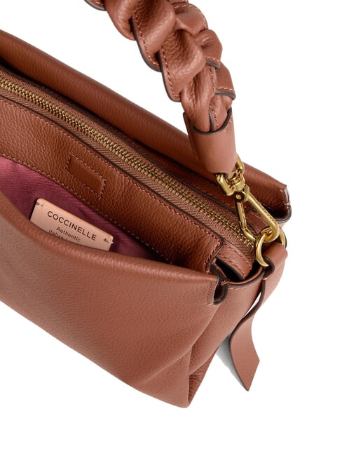 BOHEME GRANA DOUBLE Bolso de mano, con bandolera, en piel co&ntilde;ac/negro - Bolsos Mujer