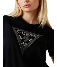 GUESS SS CN KRYSTAL TRIANGLE Camiseta de manga corta con tachuelas y pedrería jetbla - camiseta - 3