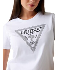GUESS SS CN KRYSTAL TRIANGLE Camiseta de manga corta con tachuelas y pedrer&iacute;a purwhite - camiseta - 3