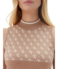 GUESS RN LISE 4G Camiseta sin mangas de cuello alto arena mojada y crema c - camiseta - 3