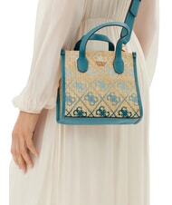 GUESS SILVANA Mini bolso de mano, con correa para el hombro logotipo verde azulado - Bolsos Mujer - 4