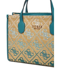 GUESS SILVANA Bolso de hombro logotipo verde azulado - Bolsos Mujer - 3