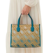 GUESS SILVANA Bolso de hombro logotipo verde azulado - Bolsos Mujer - 4