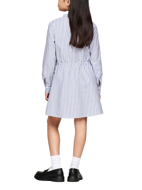 TH Vestido de algodón azul medio / blanco óptico - Vestidos de niñas