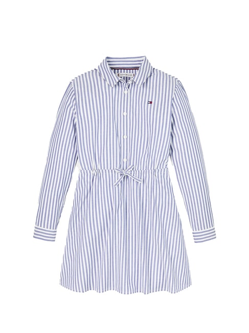 TH Vestido de algodón azul medio / blanco óptico - Vestidos de niñas