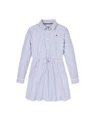 TOMMY HILFIGER TH Vestido de algod&oacute;n azul medio / blanco &oacute;ptico - Vestidos de ni&ntilde;as - 3