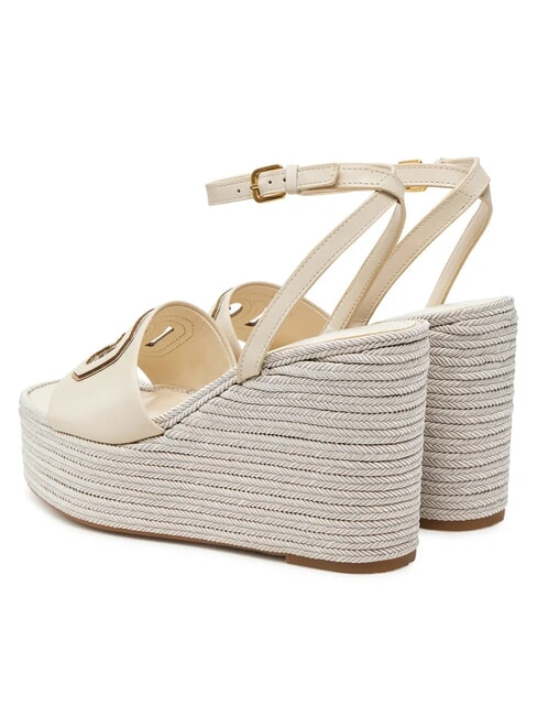 TANVEE Sandalias de alpargatas de cu&ntilde;a alta crema/oro - Zapatos Mujer