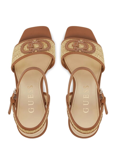 GANIKA Sandalias altas con banda de rafia natural - Zapatos Mujer