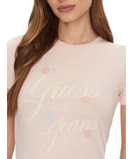 GUESS JEANS FLOWER Camiseta de manga corta de corte entallado algodón rubor - camiseta - 3
