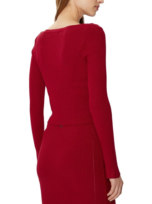 KATELYN C&aacute;rdigan de canal&eacute; con botones joya sirena roja - Su&eacute;teres de mujer