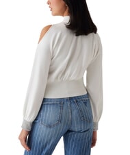 GUESS BLING Suéter de cuello alto con puños recortados con pedrería - Suéteres de mujer