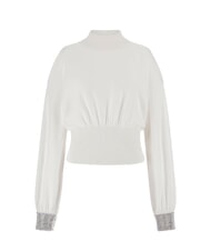 GUESS BLING Su&eacute;ter de cuello alto con pu&ntilde;os recortados con pedrer&iacute;a dovwhi - Su&eacute;teres de mujer - 4