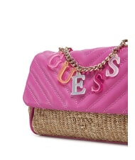 GUESS GIRL Mini bolso con charm de logo explosión rosa - Bolsos Mujer - 4