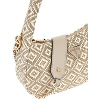GUESS RIANEE Mini bolso hobo tejido gris pardo - Bolsos Mujer - 3
