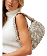 GUESS RIANEE Mini bolso hobo tejido gris pardo - Bolsos Mujer - 5