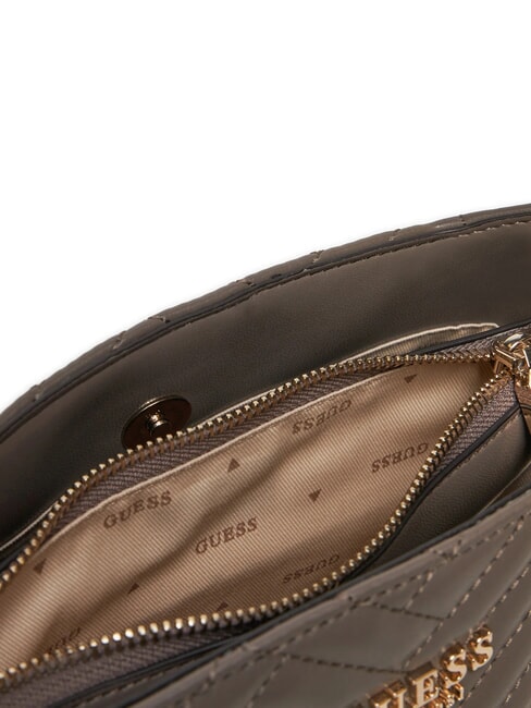 ANNING Bolso de hombro acolchado marrón oscuro - Bolsos Mujer