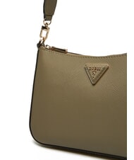 GUESS ECO JAZLYNN Bolso de hombro con estampado saffiano sabio - Bolsos Mujer - 3