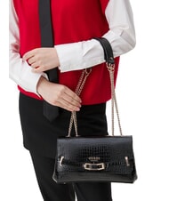 GUESS SILVYE Bolso convertible con estampado de cocodrilo NEGRO - Bolsos Mujer - 4