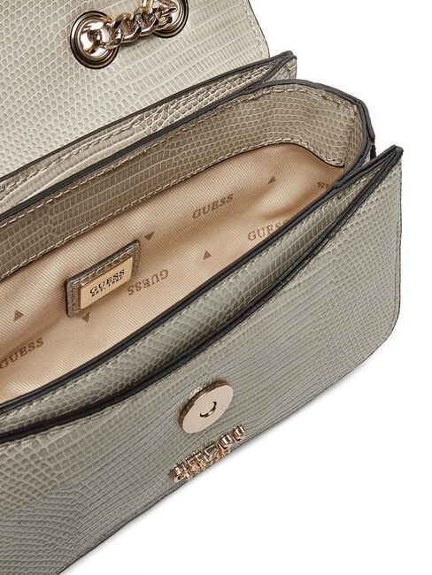 ORLINA Bolso convertible con estampado de lagarto gris pardo - Bolsos Mujer