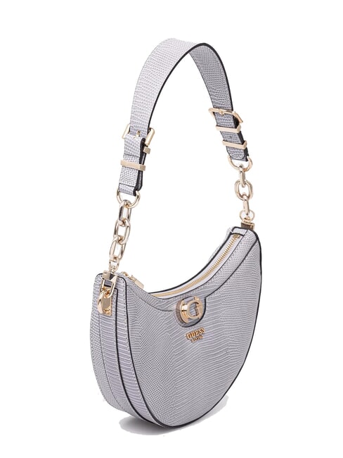 ORLINA Bolso de hombro con estampado de lagarto gris lavanda - Bolsos Mujer