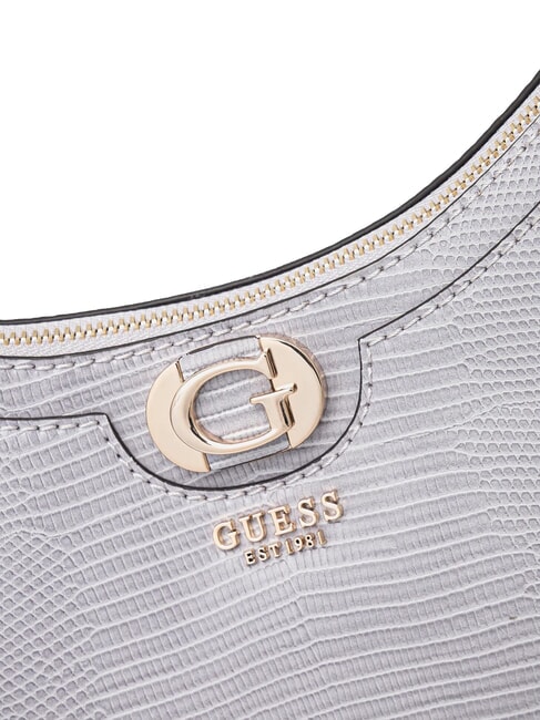 ORLINA Bolso de hombro con estampado de lagarto gris lavanda - Bolsos Mujer