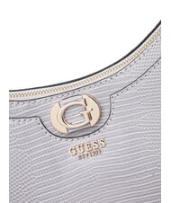 GUESS ORLINA Bolso de hombro con estampado de lagarto gris lavanda - Bolsos Mujer - 4