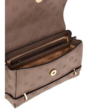 GUESS ZARELA Bolso de mano tipo cartera logotipo de color topo oscuro - Bolsos Mujer - 4