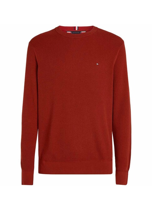 TH  Suéter de cuello redondo de algodón magma oscuro - Suéteres de los hombres