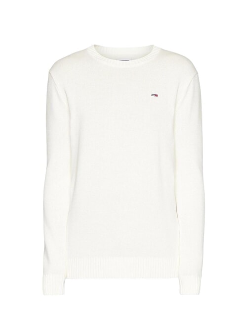 TH JEANS  Cuello redondo de algodón blanco antiguo - Suéteres de los hombres