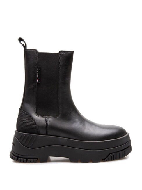 TH JEANS  Botines altos de piel negro - Zapatos Mujer