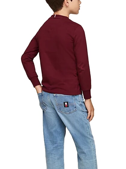 TH KIDS Camiseta de algodón de manga larga rojo intenso - Camiseta niño