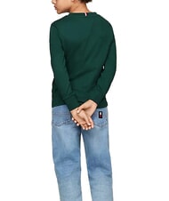 TOMMY HILFIGER TH KIDS Camiseta de algodón de manga larga verde ornamental - Camiseta niño - 2