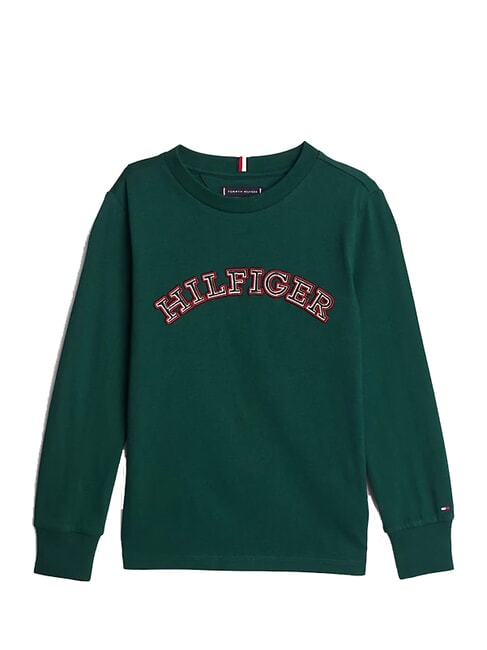 TH KIDS Camiseta de algodón de manga larga verde ornamental - Camiseta niño