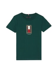 TOMMY HILFIGER TH KIDS Camiseta de algodón para niños verde ornamental - Camiseta niño - 3