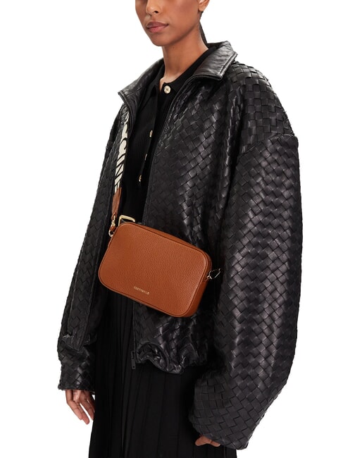 TEBE Bolso bandolera en piel texturizada co&ntilde;ac - Bolsos Mujer