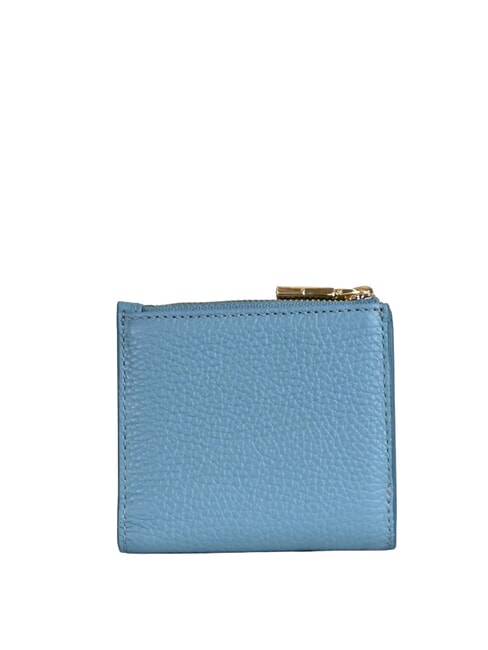 METALLIC SOFT Cartera mini de piel azul ártico - Carteras Mujer