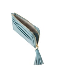 COCCINELLE TASSEL Tarjetero con cremallera en piel martillada azul ártico - Carteras Mujer - 3