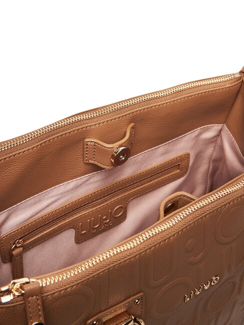 MANHATTAN Bolso mediano tipo cartera con logotipo ante - Bolsos Mujer