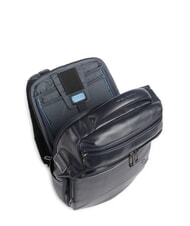 PIQUADRO W136 Mochila para portátil de 14", en piel azul - Mochilas para portátil - 3