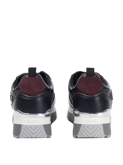 MAXI WONDER 01 Zapatillas de piel y malla negro/carmes&iacute; - Zapatos Mujer