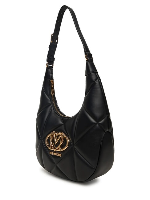 EMBOSSED Bolso de hombro tipo hobo negro - Bolsos Mujer