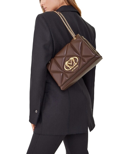 EMBOSSED Bolso de hombro / bandolera chocolate - Bolsos Mujer