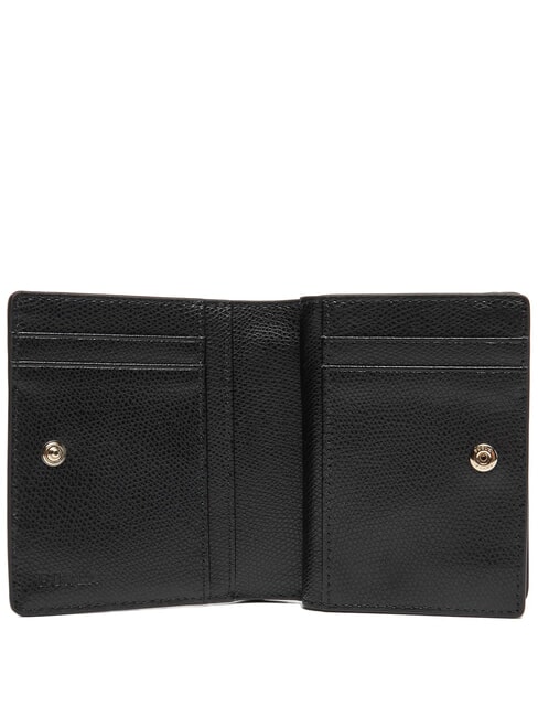 CAMELIA Cartera compacta de cuero negro - Carteras Mujer